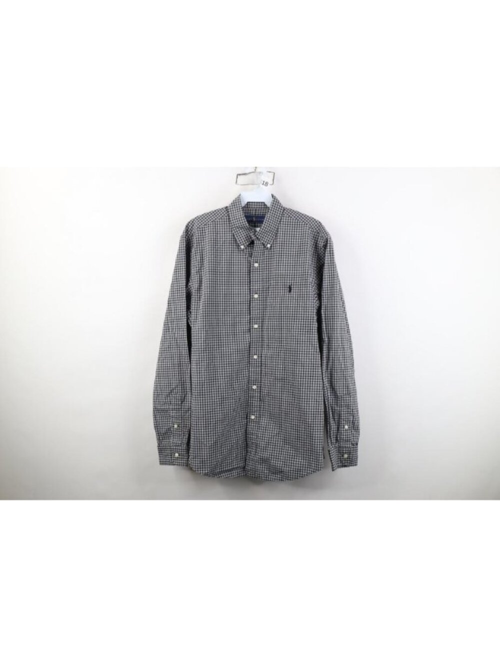 Vintage Y2K Ralph Lauren Mens Medium Collared Button Down Shirt Black Plaid